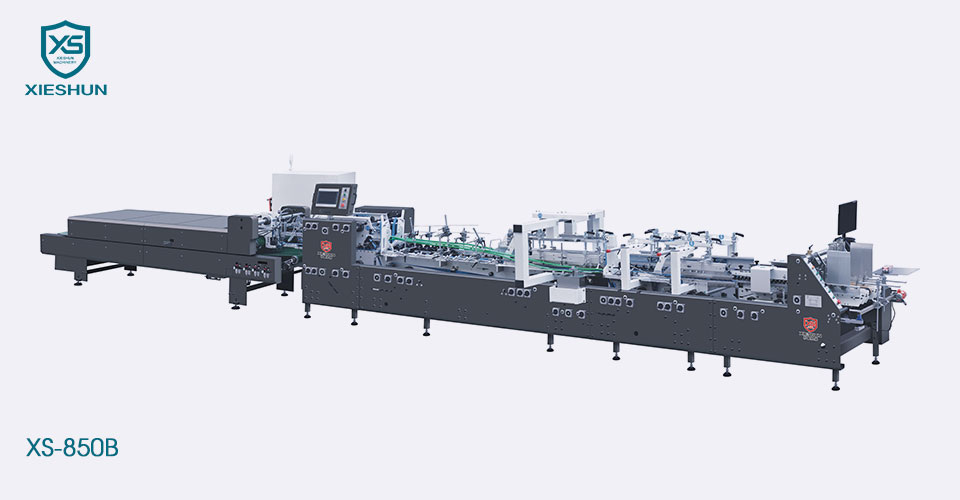 Crash Lock Abiadura Handiko Karpeta Gluer Makina automatikoa